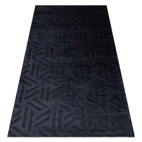 Exclusive geometric black rug PEARL 51326E, structured material