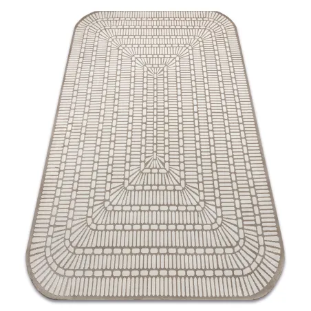 Exclusive PEARL 53132B geometric rug in beige and cream tones, stylish design