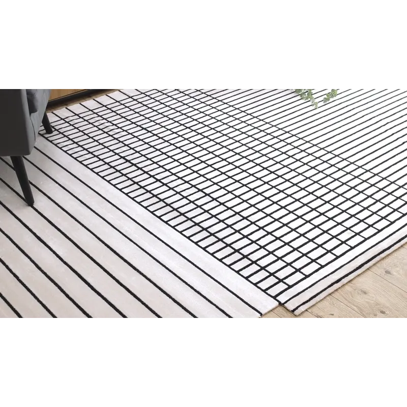 Stylish PEARL rug in cream and black shades, perfect for modern interiors