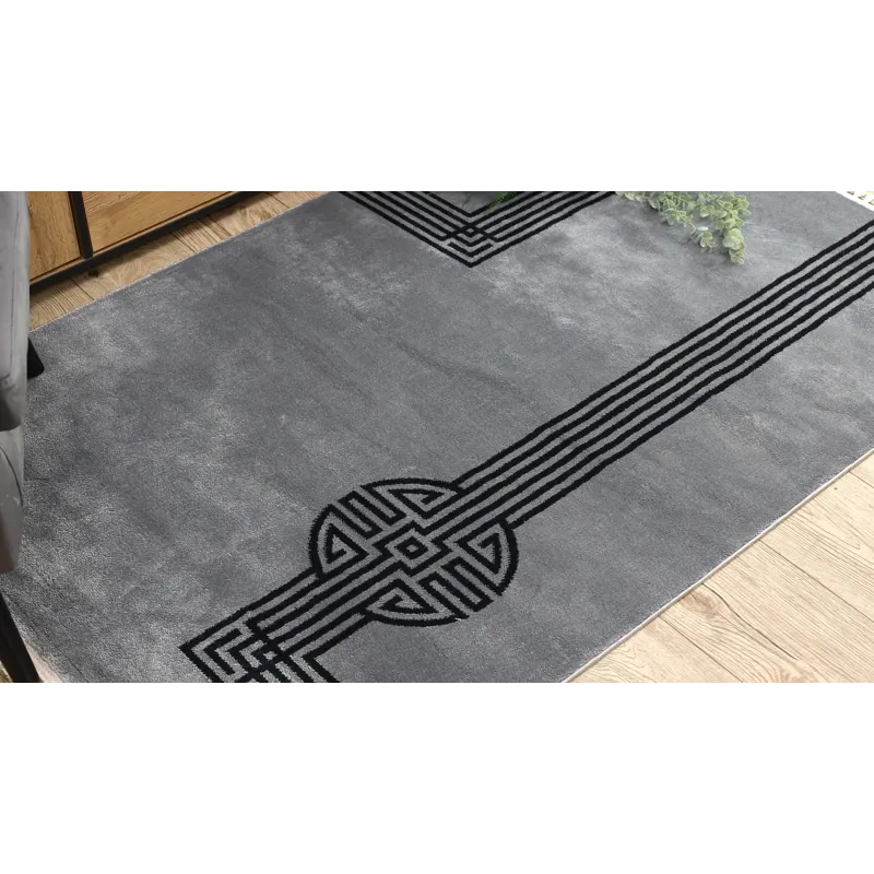 AMOUR Geometric Rug - stylish grey with modern geometric lines