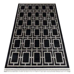 AMOUR 53078B Black Geometric Rug