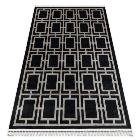 Elegant black geometric rug AMOUR 53078B for modern interiors