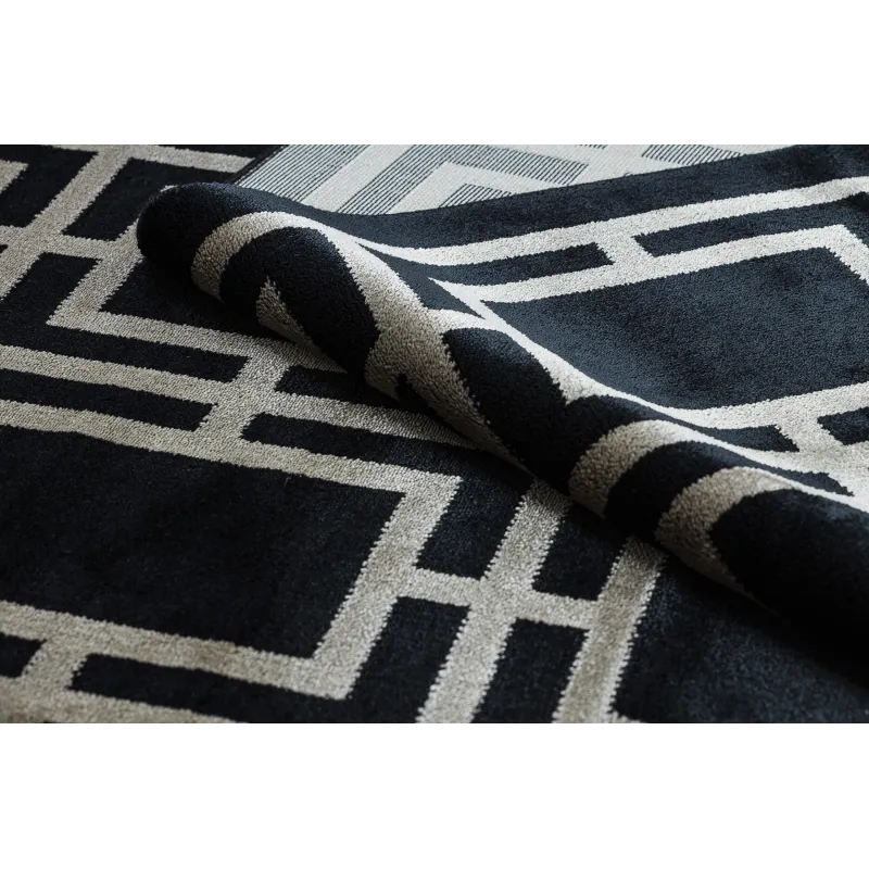 Black rug AMOUR 53078B with a modern pattern for an elegant space