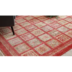Stylish HERIZ A0985A rug in bordeaux color, perfect for classic interiors