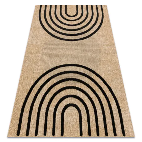 SPARK 0688 beige geometric rug, flat weave sisal material