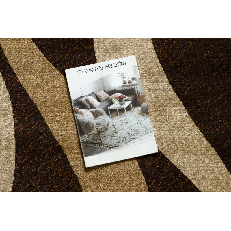 ROYAL G3565 Waves Rug - modern rug with wavy patterns in brown