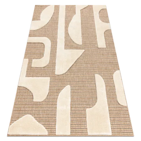 SPARK Geometric Rug 0696A in beige, made of sisal, structured design