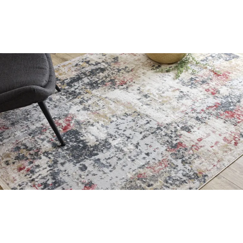 Modern DISTIN 0123A rug in pink tones, vintage style