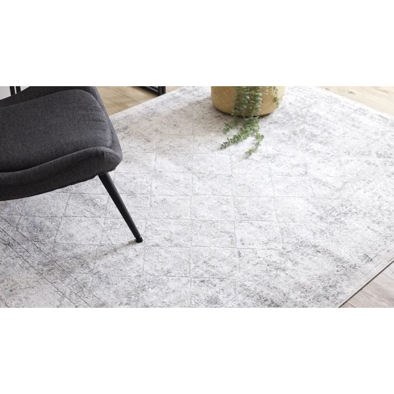Grey modern rug with a frame - an elegant addition to home decor