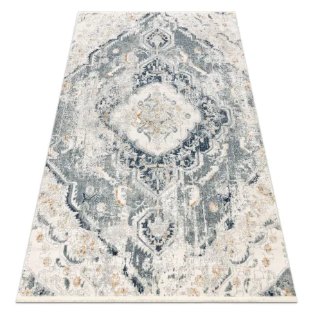 DISTIN 0816A Rug in blue, light green, white - modern ornament, classic carpet