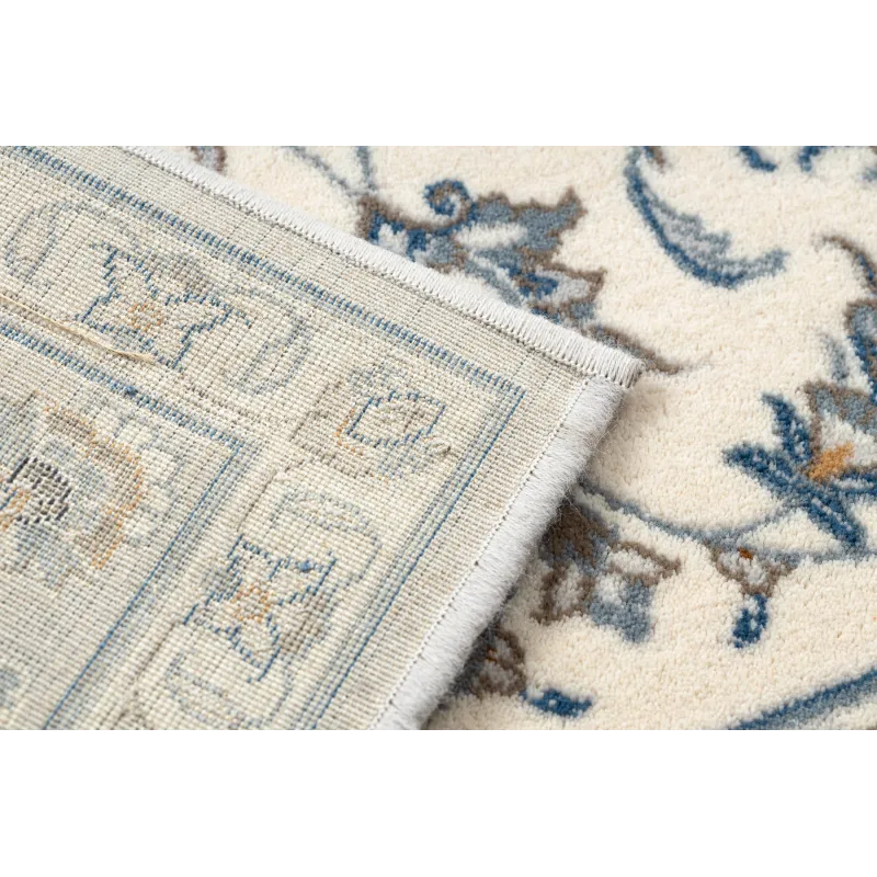 NAIN Ornament Frame Wool Rug Beige/Blue
