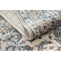 NAIN Ornament Frame Wool Rug Beige/Blue