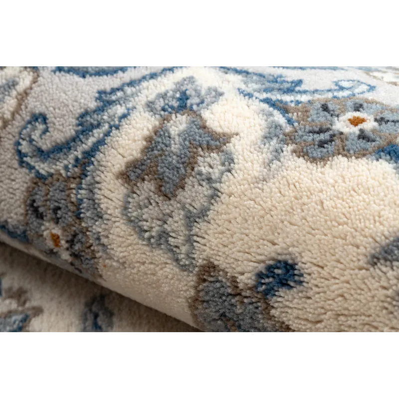 NAIN Ornament Frame Wool Rug Beige/Blue