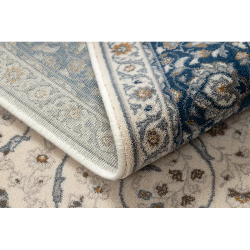 NAIN Ornament Frame Wool Rug Beige/Blue