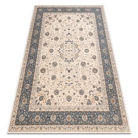 NAIN Ornament Frame Wool Rug Beige/Blue