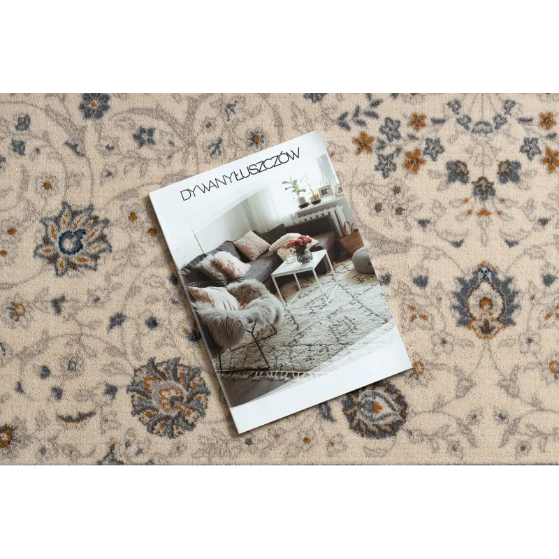 NAIN Ornament Frame Wool Rug Beige/Blue
