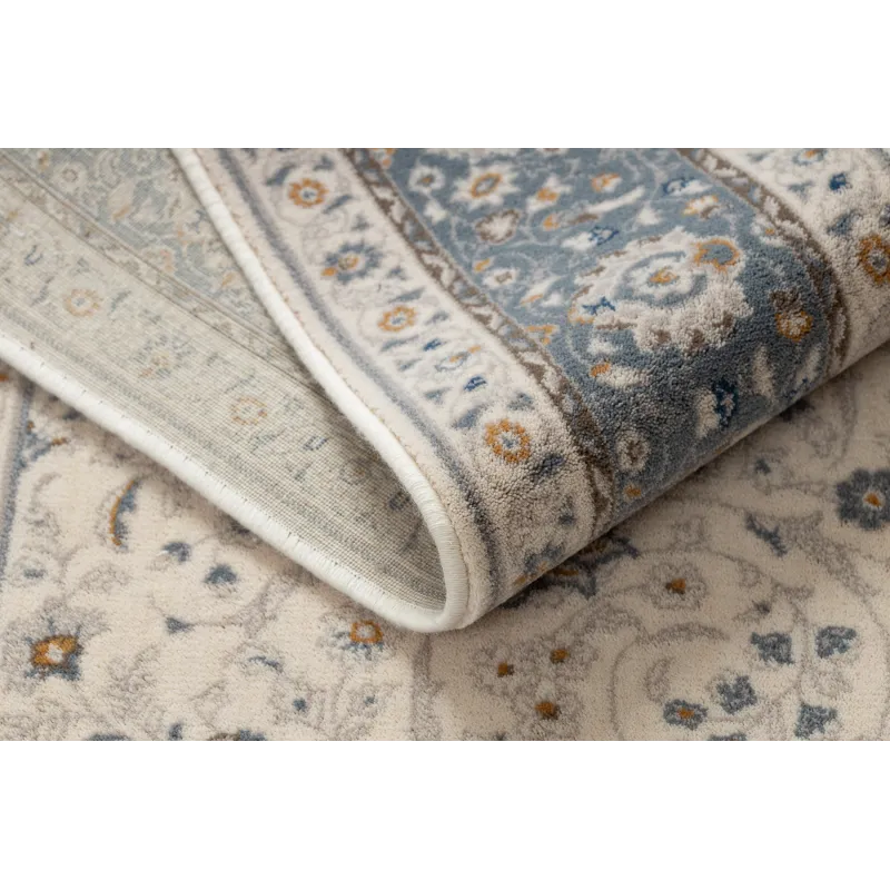 NAIN Ornament Frame Wool Rug Beige/Blue
