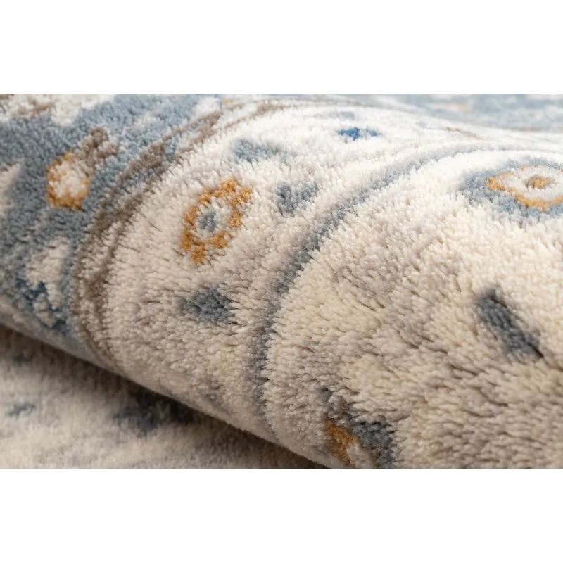 NAIN Ornament Frame Wool Rug Beige/Blue