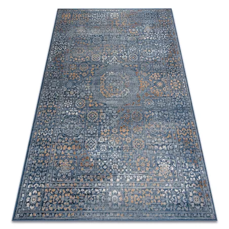 NAIN Ornament Wool Rug Blue Orange Vintage