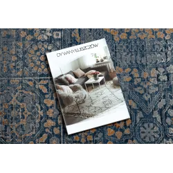 NAIN Ornament Wool Rug Blue Orange Vintage