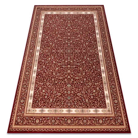 NAIN Ornament Wool Rug Burgundy Beige Frame