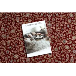 NAIN Ornament Wool Rug Burgundy Beige Frame