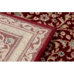 NAIN Ornament Wool Rug Burgundy Beige Frame