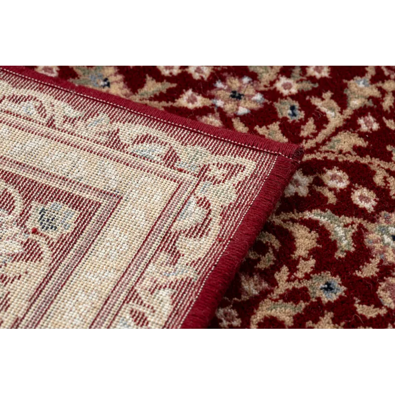 NAIN Ornament Wool Rug Burgundy Beige Frame