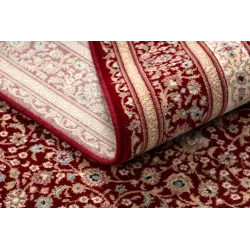 NAIN Ornament Wool Rug Burgundy Beige Frame