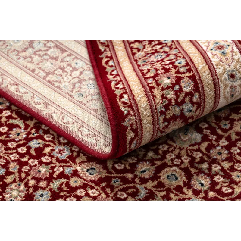 NAIN Ornament Wool Rug Burgundy Beige Frame