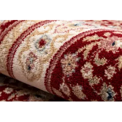 NAIN Ornament Wool Rug Burgundy Beige Frame