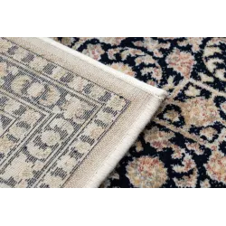 NAIN Ornament Wool Rug Navy Blue Beige