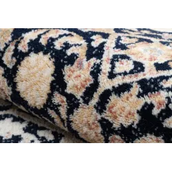 NAIN Ornament Wool Rug Navy Blue Beige