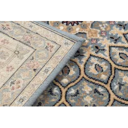 NAIN Rosette Frame Wool Rug Blue/Beige