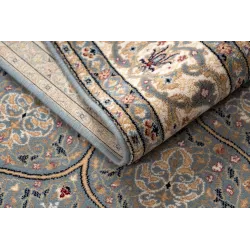 NAIN Rosette Frame Wool Rug Blue/Beige