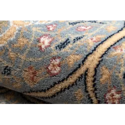 NAIN Rosette Frame Wool Rug Blue/Beige