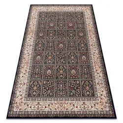 Wool rug NAIN Flowers, frame 1181/51011 navy / beige