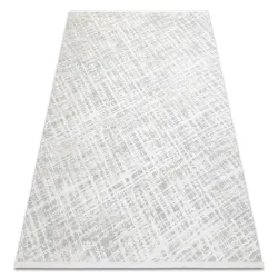 Modern rug in cream and grey, soft texture, stylish checkered design