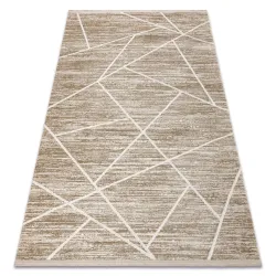 DUKE 51557 geometric rug in beige tones, soft and modern design