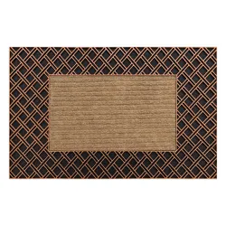 BH 107 Grid Doormat, brown, non-slip, suitable for indoor and outdoor use, rubber base