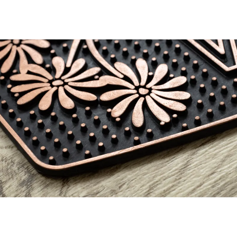 BH 224W Welcome doormat, durable brown rug, modern style for home