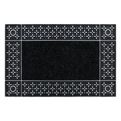 Door Mat BH 207 Grid, silver, non-slip, rubber backing