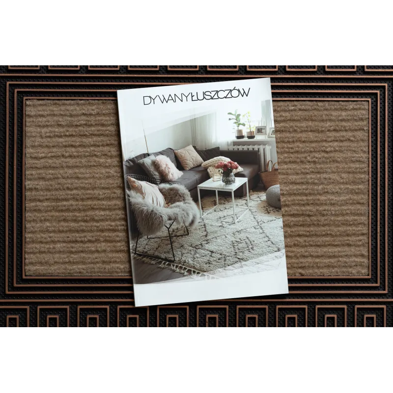 Brown doormat BH 206 with Greek pattern, perfect for any interior