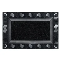 BH 206 Greek Key doormat, non-slip, rubber - silver