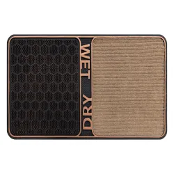 BH DM003 Wet Dry doormat, brown, non-slip for indoor and outdoor use, rubber base