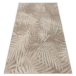 Sisal rug with leaf design in dark grey and champagne, perfect for living rooms