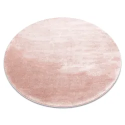 VISCO Pink Round Rug 8 plush, rabbit fur imitation, modern design