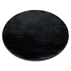 VISCO round rug in dark grey, plush, modern carpet