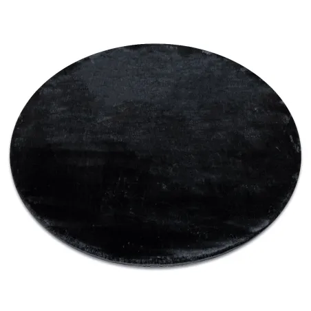 VISCO round rug in dark grey, plush, modern carpet