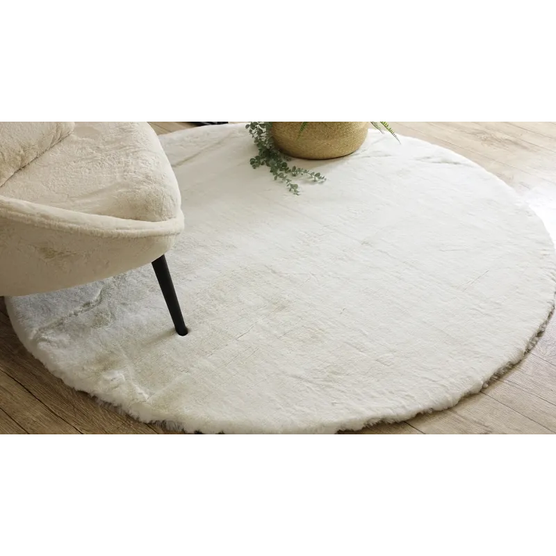 Modern cream shaggy rug TEDDY NEW wool 45, stylish and plush